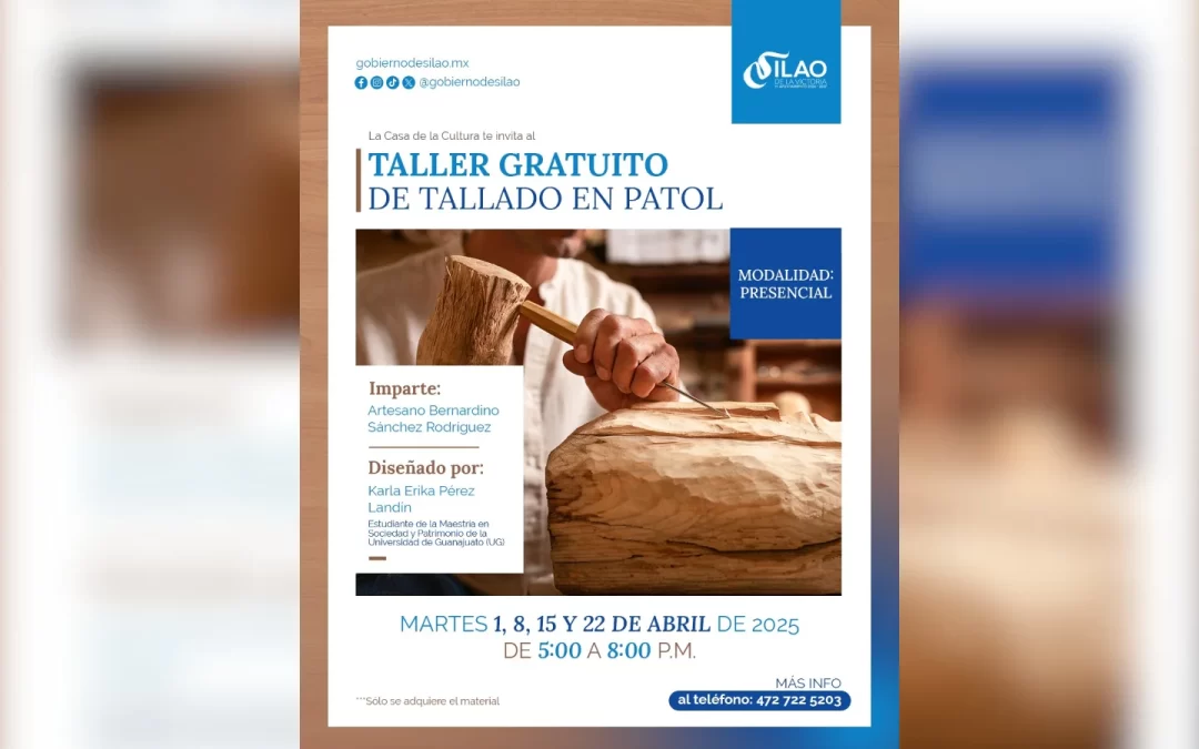 Invita Casa de la Cultura de Silao al taller de tallado en patol