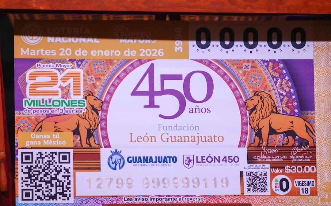 León celebra 450 años de historia con billete conmemorativo de la Lotería Nacional